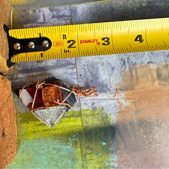 Handmade pendant necklace OOAK Handcrafted Wire-Wrapped Stone - Picture 6 of 7